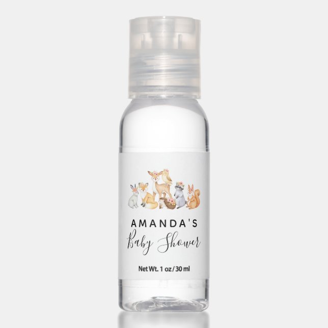Woodland Flowers Baby Shower  Hand Sanitizer (Front)