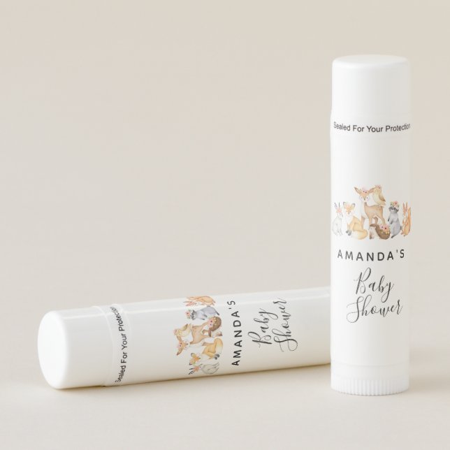 Woodland Flowers Baby Shower  Lip Balm (Front)