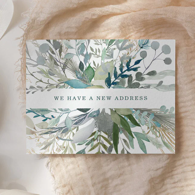 Woodland Foliage Change of Address Announcement Postcard Zazzle