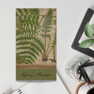 woodland foliage french botanical print fern business card