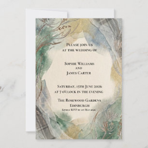 Woodland Foliage Greenery Scottish Wedding Invitation