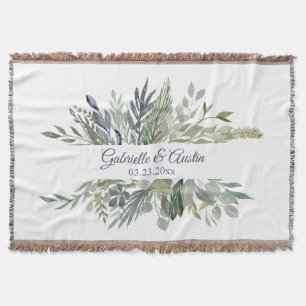 Woodland Foliage Newlyweds Throw Blanket