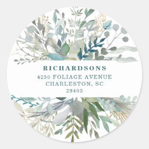 Woodland Foliage   Return Address Classic Round Sticker