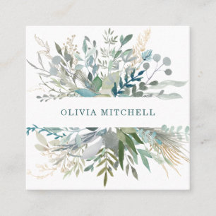 Woodland Foliage Square Business Card