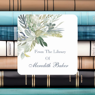 Woodland FoliageBookplate Square Sticker