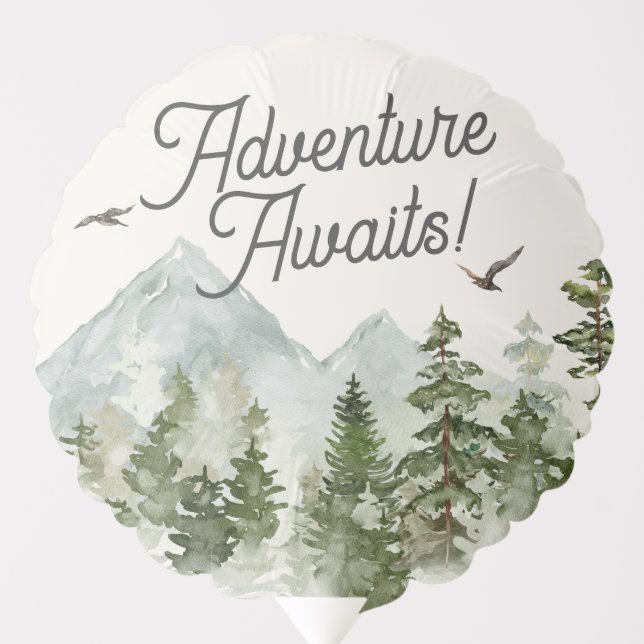  woodland forest adventure awaits favor balloon (Front)