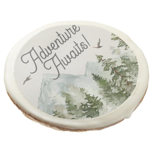 woodland forest adventure awaits favor sugar cookie (Angled)