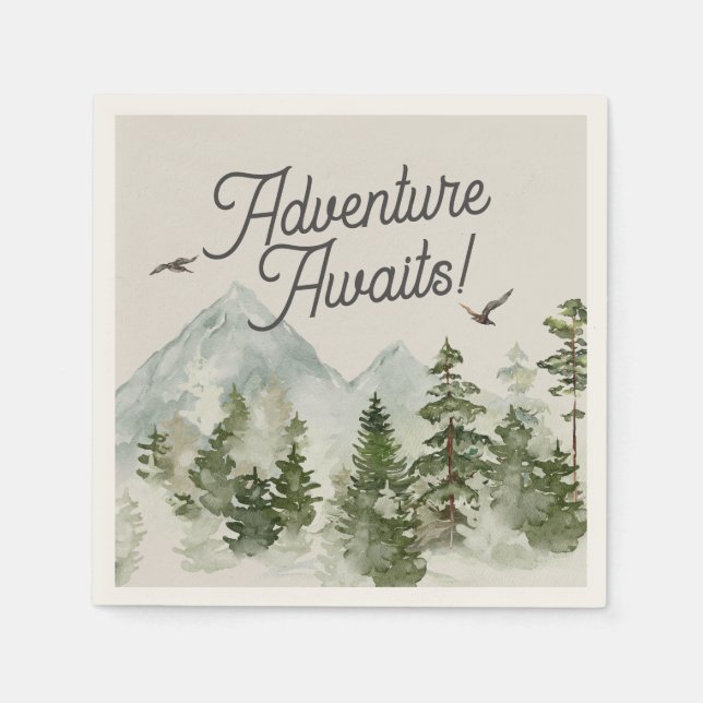  woodland forest adventure awaits napkins (Front)