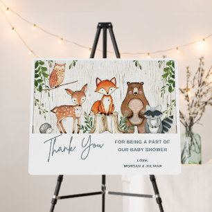 Woodland Forest and Wild Animals Thank You Foam Board