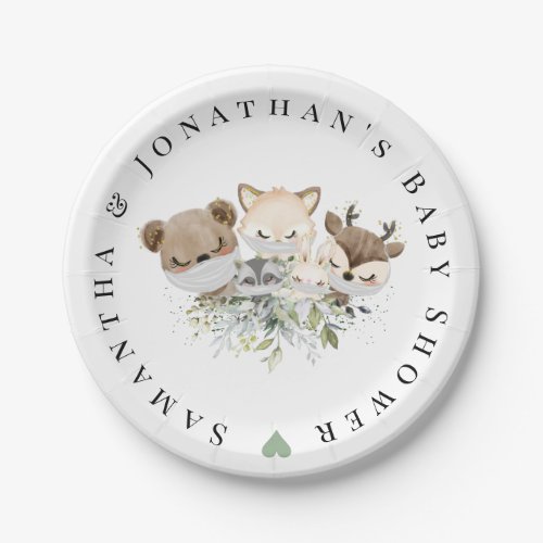 Woodland Forest Animal Baby Shower Paper Plates