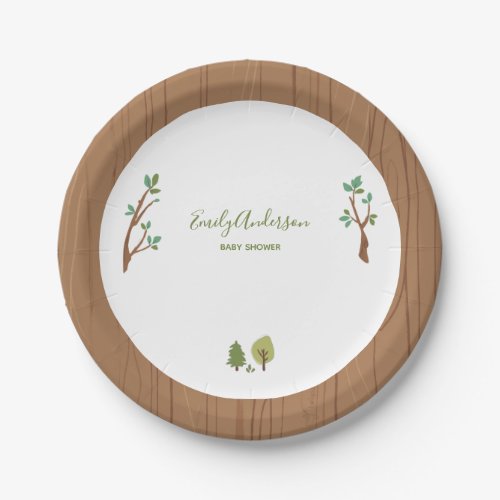 Woodland Forest Animal Rustic Illustration Paper Plates