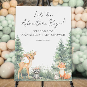 Woodland Forest Animals Adventure Baby Shower Foam Board