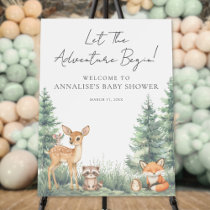 Woodland Forest Animals Adventure Baby Shower Foam Board