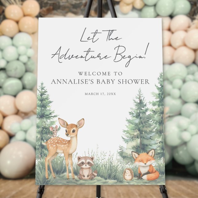Woodland Forest Animals Adventure Baby Shower Foam Board (Woodland Forest Animals Adventure Baby Shower Foam Board)