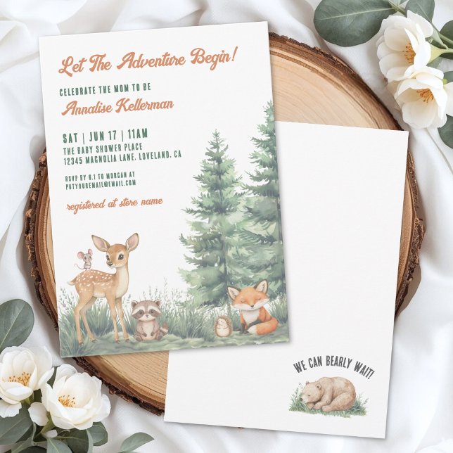 Woodland Forest Animals Adventure Baby Shower Invitation (Woodland Forest Animals Adventure Baby Shower Invitation)