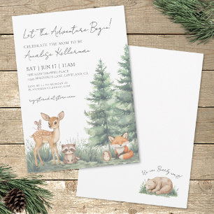 Woodland Forest Animals Adventure Baby Shower Invitation
