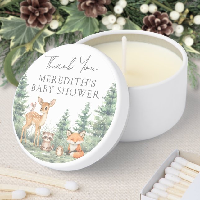 Woodland Forest Animals Adventure Baby Shower Mini Candle Favors (Woodland Forest Animals Adventure Baby Shower Mini Candle Favors )