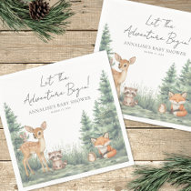 Woodland Forest Animals Adventure Baby Shower Napkins