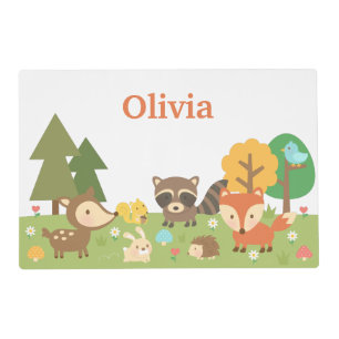 Woodland Forest Animals and Creatures For Kids Placemat
