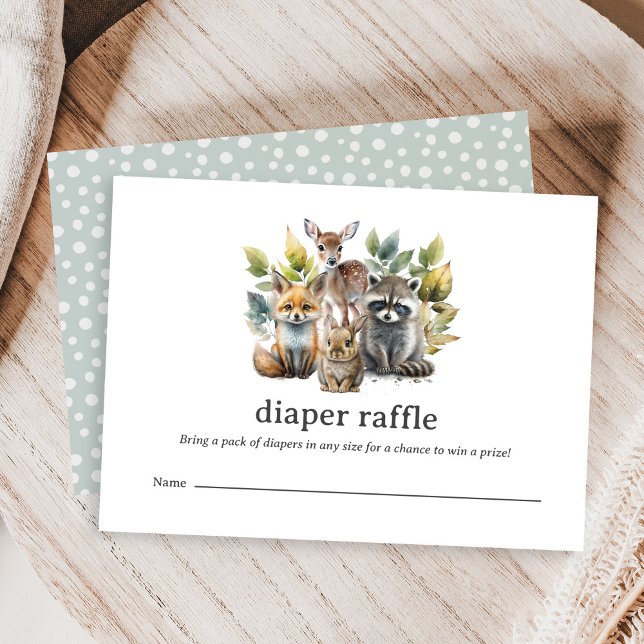 Woodland Forest Animals Arch Baby Diaper Raffle Enclosure Card (Creator Uploaded)