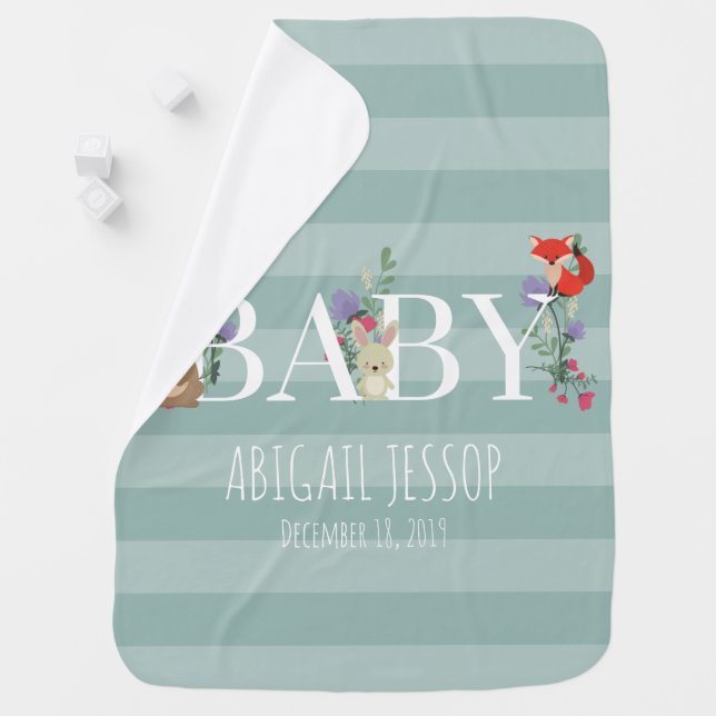 Woodland Forest Animals Baby Blanket (In Situ)