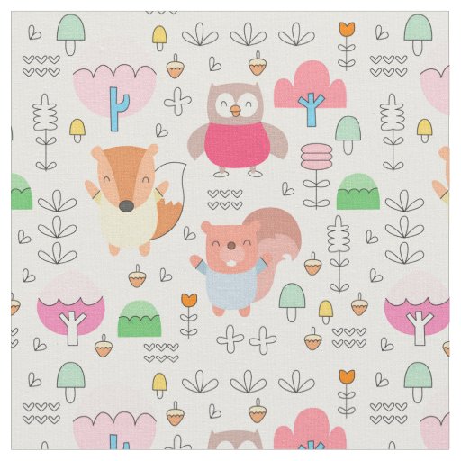 Woodland Forest Animals Baby Fabric