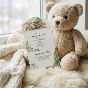 Woodland Forest Animals Baby Shower All In On All In One Invitation