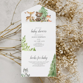 Woodland Forest Animals Baby Shower All In On All In One Invitation by CrispinStore at Zazzle