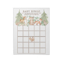 Woodland Forest Animals Baby Shower Bingo Game Notepad