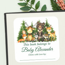 Woodland Forest Animals Baby Shower Book Labels