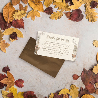 Woodland Forest Animals Baby Shower Books For Baby Enclosure Card