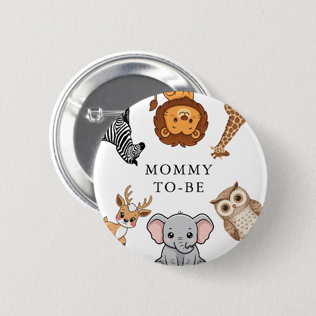 Woodland Forest Animals Baby Shower Button (Front & Back)