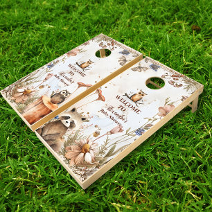 Woodland Forest Animals Baby Shower Cornhole Set