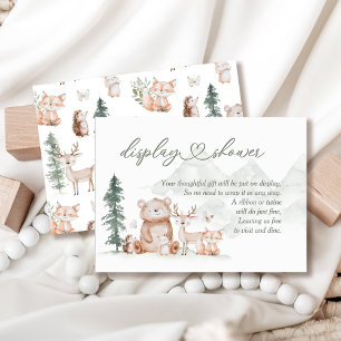 Woodland Forest Animals Baby Shower Display Shower Enclosure Card