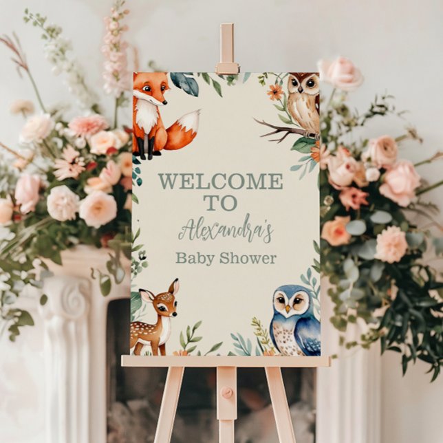 Woodland Forest Animals Baby Shower Foam Board (Creator Uploaded)