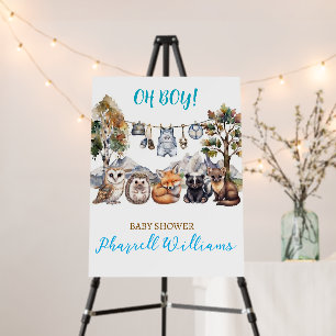 Woodland forest animals baby shower foam board