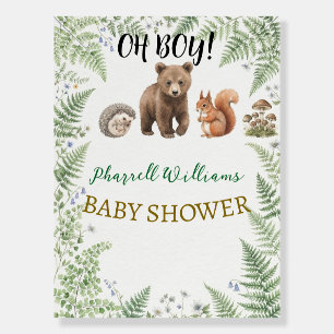 Woodland forest animals baby shower foam board