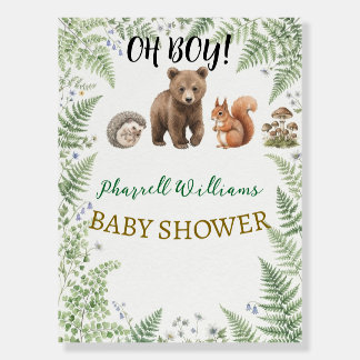 Woodland forest animals baby shower foam board