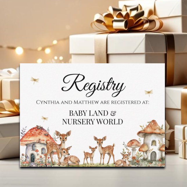 Woodland Forest Animals Baby Shower Gift Registry  Enclosure Card (Creator Uploaded)