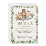 Woodland Forest Animals Baby Shower Greenery Thank You Card Woodland Forest Animals Baby Shower Greenery Thank You Card