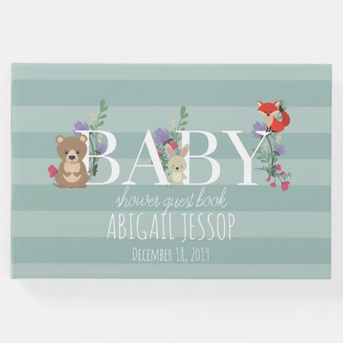 Woodland Forest Animals Baby Shower Guest Book