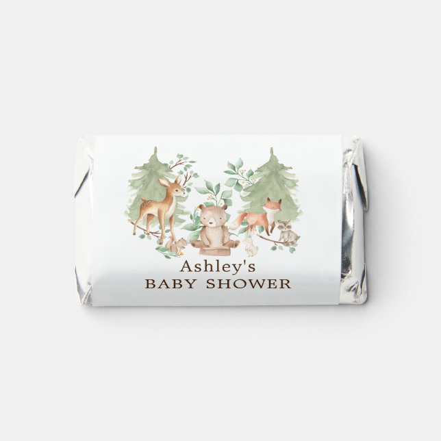 Woodland Forest Animals Baby Shower  Hershey's Miniatures (Front)