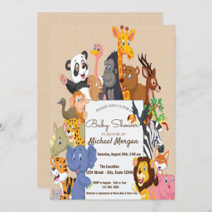 Woodland, Forest Animals Baby Shower Invitation