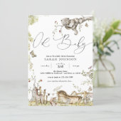 Woodland Forest Animals Baby Shower Invitation  (Standing Front)