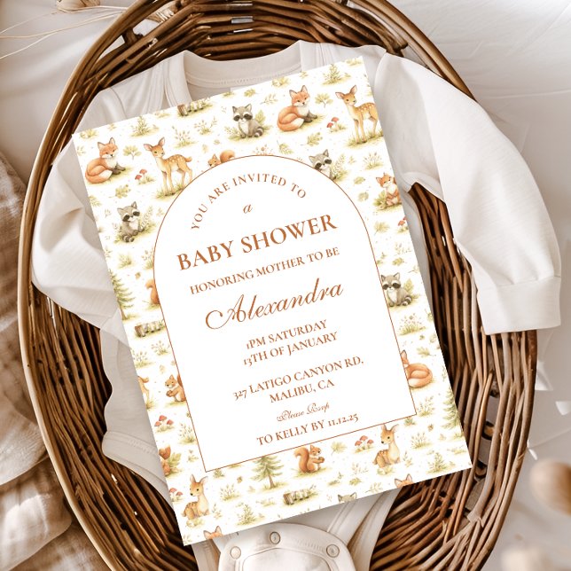 Woodland Forest Animals Baby Shower Invitation (Creator Uploaded)