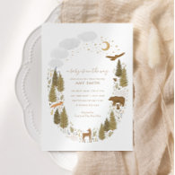 Woodland Forest Animals Baby Shower Invitation