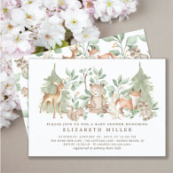 Woodland Forest Animals Baby Shower Invitation