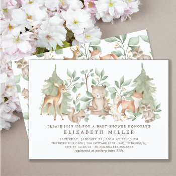 Woodland Forest Animals Baby Shower Invitation by invitationstop at Zazzle