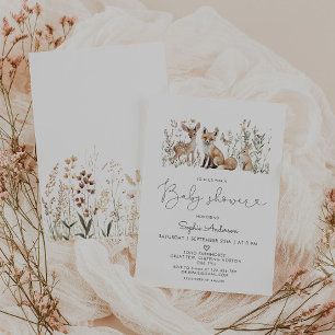 Woodland Forest Animals Baby Shower Invitation