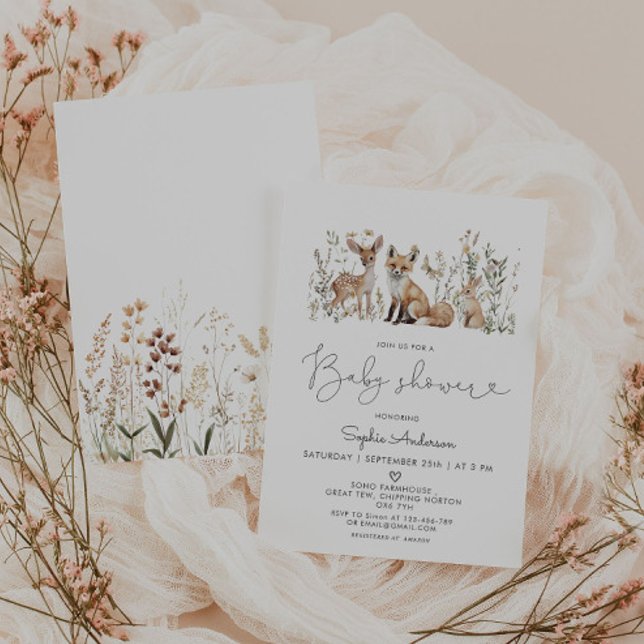 Woodland Forest Animals Baby Shower  Invitation (Creator Uploaded)